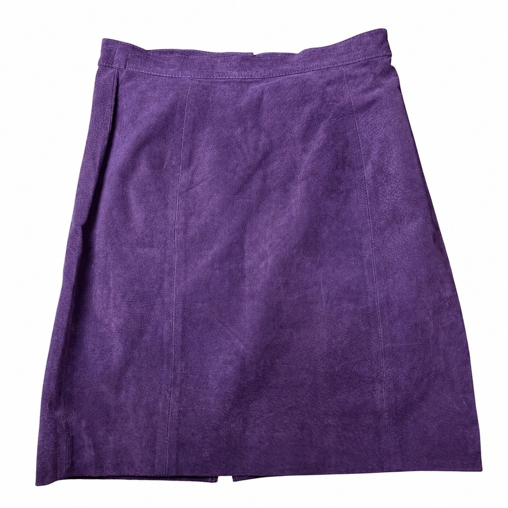 Vintage Equipt Purple Suede Leather Mini Skirt Women's 9/10 Y2K 90s Leather